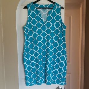 Lands' End Sleeveless Shift Dress with Pockets